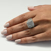 4cttw Invisible Set Diamond Halo White Gold Engagement Ring