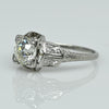 1.5ct Old Mine Cut Diamond Art Deco Platinum Engagement Ring