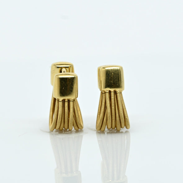 14K yellow gold Margo Bicego cable earrings