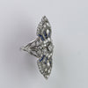 Circa 1910's Edwardian Platinum Diamond & Sapphire Old Brooch Conversion Sheild