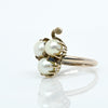 3 Pearl Clover Vintage 14k Yellow Gold Ring