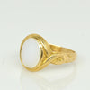 1900's Victorian 15K Yellow Gold Opaque Agate Center Ring