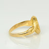 1900's Victorian 15K Yellow Gold Opaque Agate Center Ring