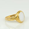 1900's Victorian 15K Yellow Gold Opaque Agate Center Ring