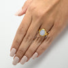 1900's Victorian 15K Yellow Gold Opaque Agate Center Ring