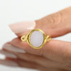 1900's Victorian 15K Yellow Gold Opaque Agate Center Ring