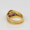 Vintage 18K Yellow Gold Art Deco Style 2.06ct Pink Tourmaline Wedding Set