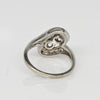 Two Stone Brilliant Cut Diamond Vintage 14K White Gold Bypass Ring