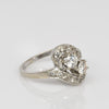 Two Stone Brilliant Cut Diamond Vintage 14K White Gold Bypass Ring