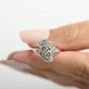 Two Stone Brilliant Cut Diamond Vintage 14K White Gold Bypass Ring