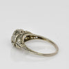 Art Deco 1/4ct Old European Cut Diamond 14k White Gold Filigree Solitaire Ring