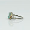 Vintage 10K Tri Gold Pale Blue Synthetic Spinel Solitaire Gemstone Ring