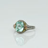 Vintage 10K Tri Gold Pale Blue Synthetic Spinel Solitaire Gemstone Ring