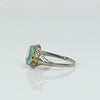 Vintage 10K Tri Gold Pale Blue Synthetic Spinel Solitaire Gemstone Ring