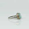 Vintage 10K Tri Gold Pale Blue Synthetic Spinel Solitaire Gemstone Ring