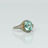 Vintage 10K Tri Gold Pale Blue Synthetic Spinel Solitaire Gemstone Ring