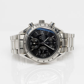 1998 Omega Speedmaster Chronograph Date Black 39mm Steel Automatic Wristwatch