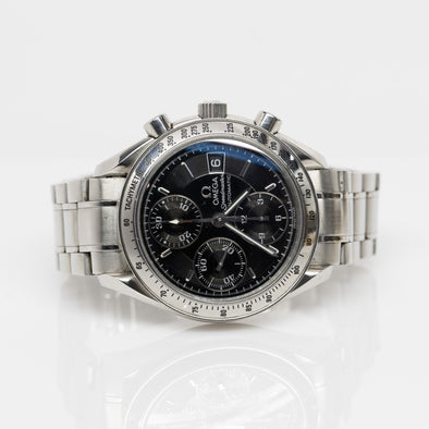 1998 Omega Speedmaster Chronograph Date Black 39mm Steel Automatic Wristwatch