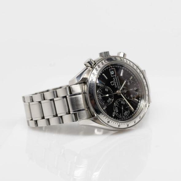 1998 Omega Speedmaster Chronograph Date Black 39mm Steel Automatic Wristwatch