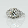 Circa 1930's Art Deco Platinum 1.78Ct Old European Cut Diamond Ring