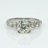 Circa 1920's Art Deco Platinum Old Euro Cut Solitaire Marquise Shank Vintage