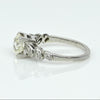 Circa 1920's Art Deco Platinum Old Euro Cut Solitaire Marquise Shank Vintage