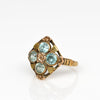 Antique Art Deco Tri-Color Gold Blue Gem Ring