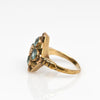 Antique Art Deco Tri-Color Gold Blue Gem Ring