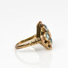 Antique Art Deco Tri-Color Gold Blue Gem Ring