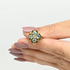 Antique Art Deco Tri-Color Gold Blue Gem Ring