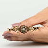 Circa 1800's 14K Rose Gold Diamond and Enamel Bracelet