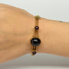 Circa 1900's Victorian 18K Gold 3 Stone Purple Garnet Cabochon Gemstone Bracelet