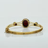 Circa 1900's Victorian 18K Gold 3 Stone Purple Garnet Cabochon Gemstone Bracelet