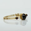 Circa 1900's Victorian 18K Gold 3 Stone Purple Garnet Cabochon Gemstone Bracelet