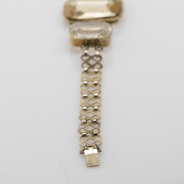 Circa 1920's Art Deco 10k Yellow Gold Emerald Cut Honey Colored Vintage Citrine