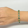 Vintage 12.5ctw Emerald Pear and Diamond 14K Yellow Gold Tennis Bracelet