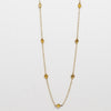 Vintage Victorian 14K Yellow Gold Citrine and Mississippi Dog Tooth Natural Pear