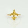 Vintage Fleur-De-Lis Pearl 14k Yellow Gold Ring