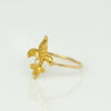 Vintage Fleur-De-Lis Pearl 14k Yellow Gold Ring