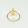 Vintage Fleur-De-Lis Pearl 14k Yellow Gold Ring