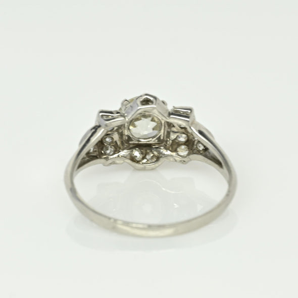 Circa 1901 Edwardian Platinum 1.03 Ct Old European Cut Vintage Unique Engagement