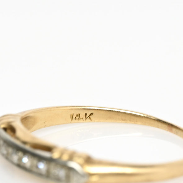 Vintage Diamond Yellow Gold Wedding Band