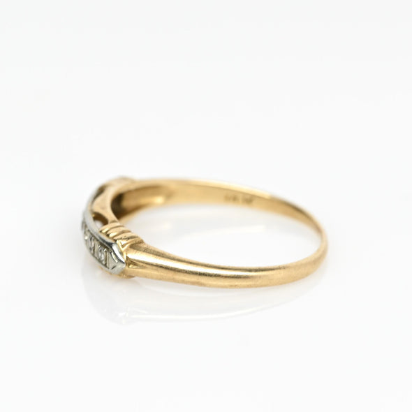 Vintage Diamond Yellow Gold Wedding Band