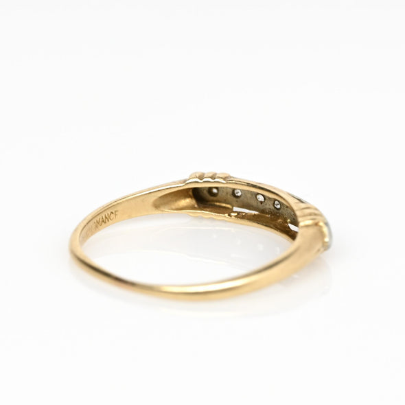 Vintage Diamond Yellow Gold Wedding Band