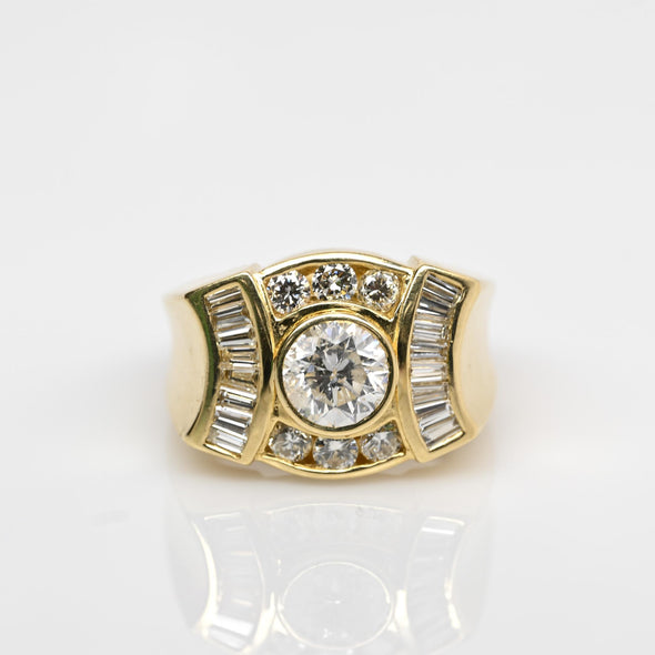 Impressive 3.12cttw Diamond Men's 14k Yellow Gold Ring