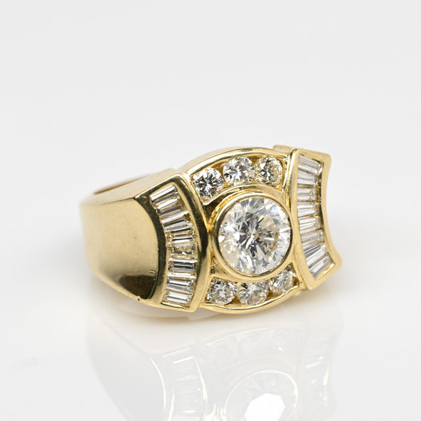 Impressive 3.12cttw Diamond Men's 14k Yellow Gold Ring