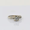 Old European Diamond Retro Engagement Ring 14K White Gold