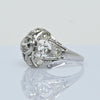 Art Deco 2.55cttw Old Cut Diamond Geometric Open Work Dome Style Platinum Ring