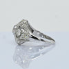 Art Deco 2.55cttw Old Cut Diamond Geometric Open Work Dome Style Platinum Ring