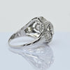 Art Deco 2.55cttw Old Cut Diamond Geometric Open Work Dome Style Platinum Ring